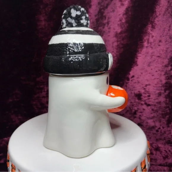 Madison House Halloween Ghost Boo Candle w/Fuzzy Pom Pom Hat&Mini Pumpkin Candle - Picture 5 of 12